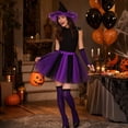 thumbnail image 4 of Adult Women'S Halloween Witch Costume Set With Hat, Striped Socks, Gloves And Tulle Skirt, Four-Piece Outfit For Costume Parties, Dance Events, Cosplay And Themed Celebrations, 4 of 5