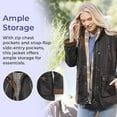 thumbnail image 6 of Sagefinds Women Portland Barn Jacket for Women - Hidden Zipper with Snap Closure, Interior Drawstring, Pockets - Medium, 6 of 8