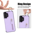 thumbnail image 5 of Designed for Samsung Galaxy A53 5G PU Leather Back Case, Vintage Kickstand Card Slots Finger Ring Zipper Drop Protective Business Phone Cover Compatible with Samsung Galaxy A53 5G - Purple, 5 of 8