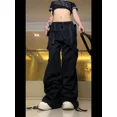 thumbnail image 4 of Pantalones cargo estilo americano Y2k estilo retro de calle, monos lavados con múltiples bolsillos para hombre, pantalones holgados casuales de pierna ancha a la moda Harajuku para mujer, 4 of 5