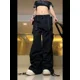 thumbnail image 4 of Pantalones cargo estilo americano Y2k estilo retro de calle, monos lavados con múltiples bolsillos para hombre, pantalones holgados casuales de pierna ancha a la moda Harajuku para mujer, 4 of 5