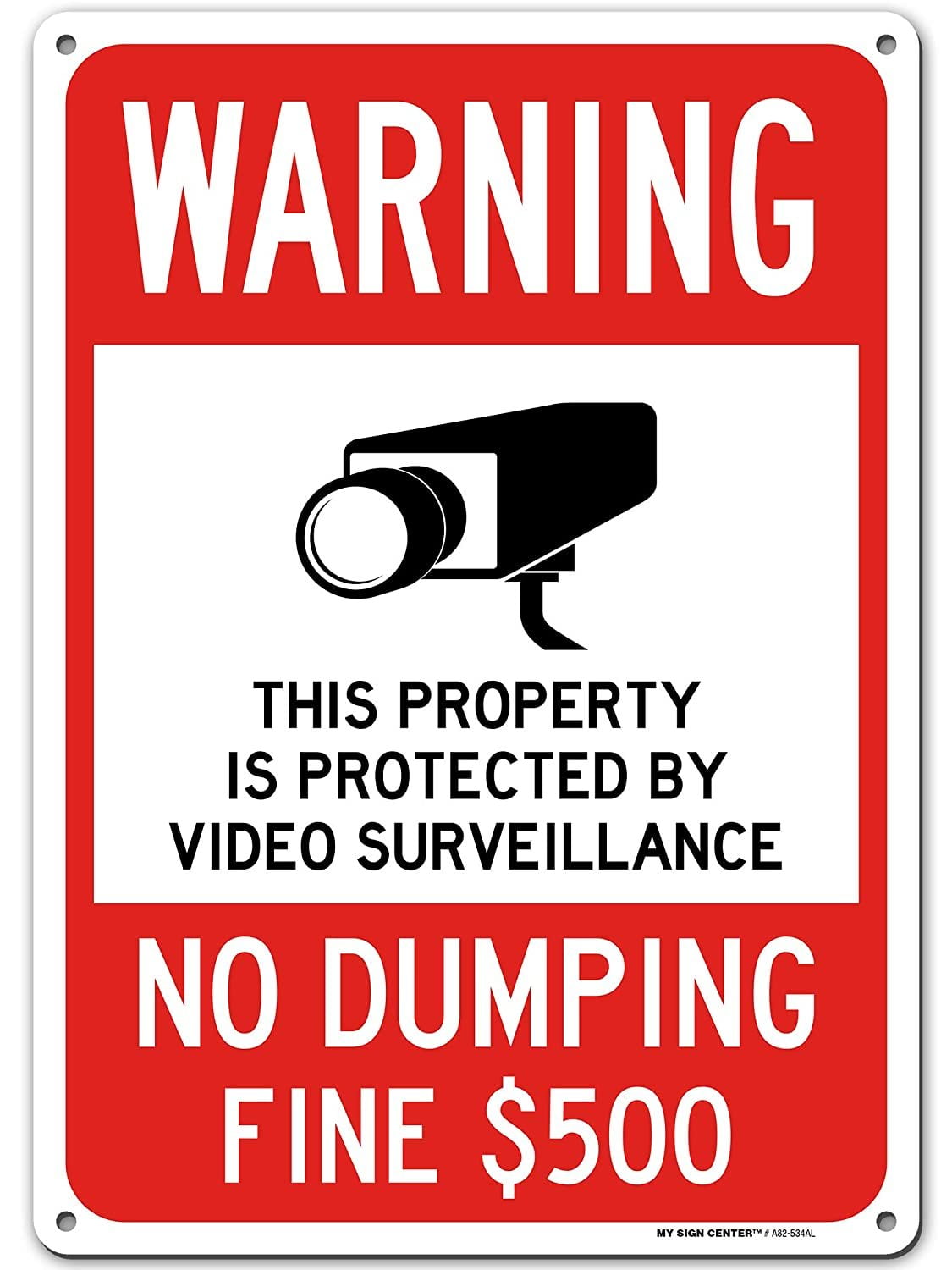 Property Under Video Surveillance 10x7 Rust Free Heavy Video Surveillance Sign 