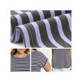 thumbnail image 3 of GRACE & GRANDEUR Women's Plus Size Summer Tops Striped Crew Neck T-Shirts Raglan Sleeve Casual Blouses 2X Purple, 3 of 3