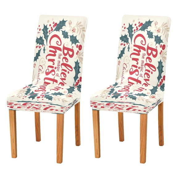 BZSMCE Chairs Slipcovers Dining Chair Covers Wreath for Christmas Day Creative Pattern