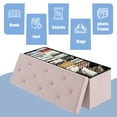 thumbnail image 5 of CONCETTA 43" Folding Storage Ottoman Bench, 660 lbs Weight Capacity, End‑of‑Bed Foot Rest Storage Chest for Living Room, Bedroom, Entryway, PE Pink, 5 of 10