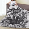 thumbnail image 6 of Salouo Monochrome Deer Floral Print Bed Blankets,Flannel Blanket Comfortable Air Conditioning Blanket Lightweight Blanket for Sofa Bed Travel & Couch -80"x60", 6 of 8