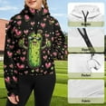 thumbnail image 3 of Uourmeti Love Heart Cool Cucumber Girls' Zipper Neck Sweatshirt with Pocket Fall Winter Girls Hoodies Sporty for Daily Wear Size 9-10, 3 of 7