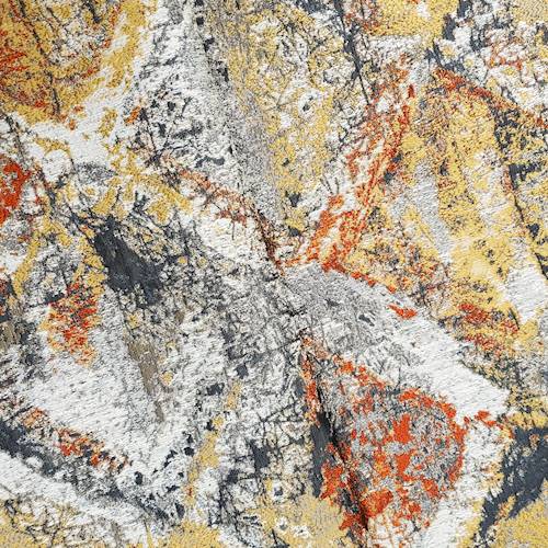 Gray/Rust/Multi Abstract Texture Jacquard Decorating Fabric, Fabric By