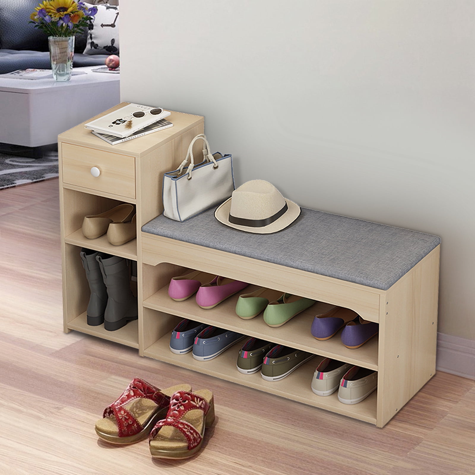 contemporary shoe storage bench