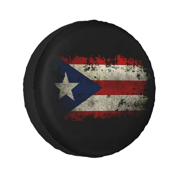 Puerto Rico Flag Rv Spare Tire Cover for Rv Trailer, Wheel Covers for Trailer Tires Weatherproof Universal for Trailer SUV Truck Travel Trailer 14" 15" 16" 17" Inch