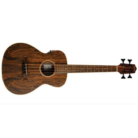 Lanikai Figured Bocote Bass Ukulele Electric with Fishman Classica II Pickup and Tuner Natural