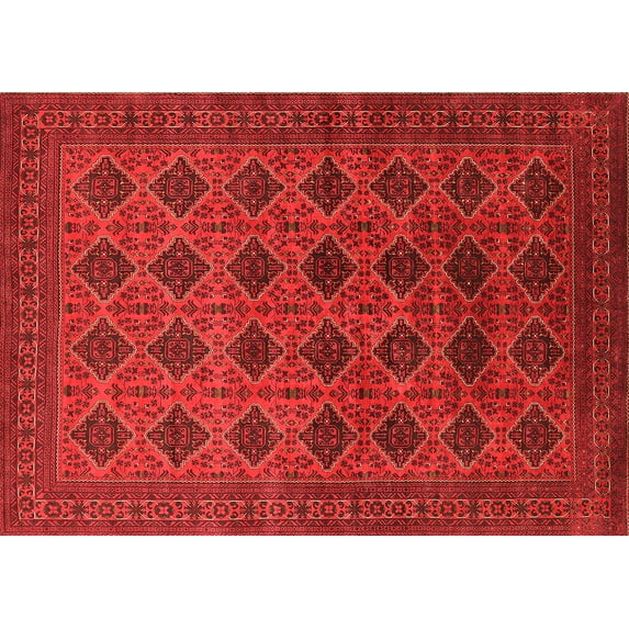 Ahgly Company Indoor Rectangle Oriental Orange Industrial Area Rugs, 2' x 4'