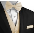 thumbnail image 4 of Men's Formal Tuxedo Vest, Bow-Tie & Hankie Set for Prom, Homecoming, Wedding, Cruise in Champagne - M, 4 of 4