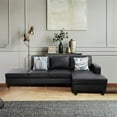 thumbnail image 2 of Star Home Living 2 Piece Contemporary Faux Leather Sectional Sofa Living Room Set Black, 2 of 14