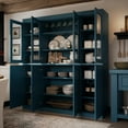 thumbnail image 4 of Palace Imports 100% Solid Wood Kitchen Pantry Storage Cabinet with Clear Glass, Solid Doors and Adjustable Shelves, Teal Blue, 4 of 5
