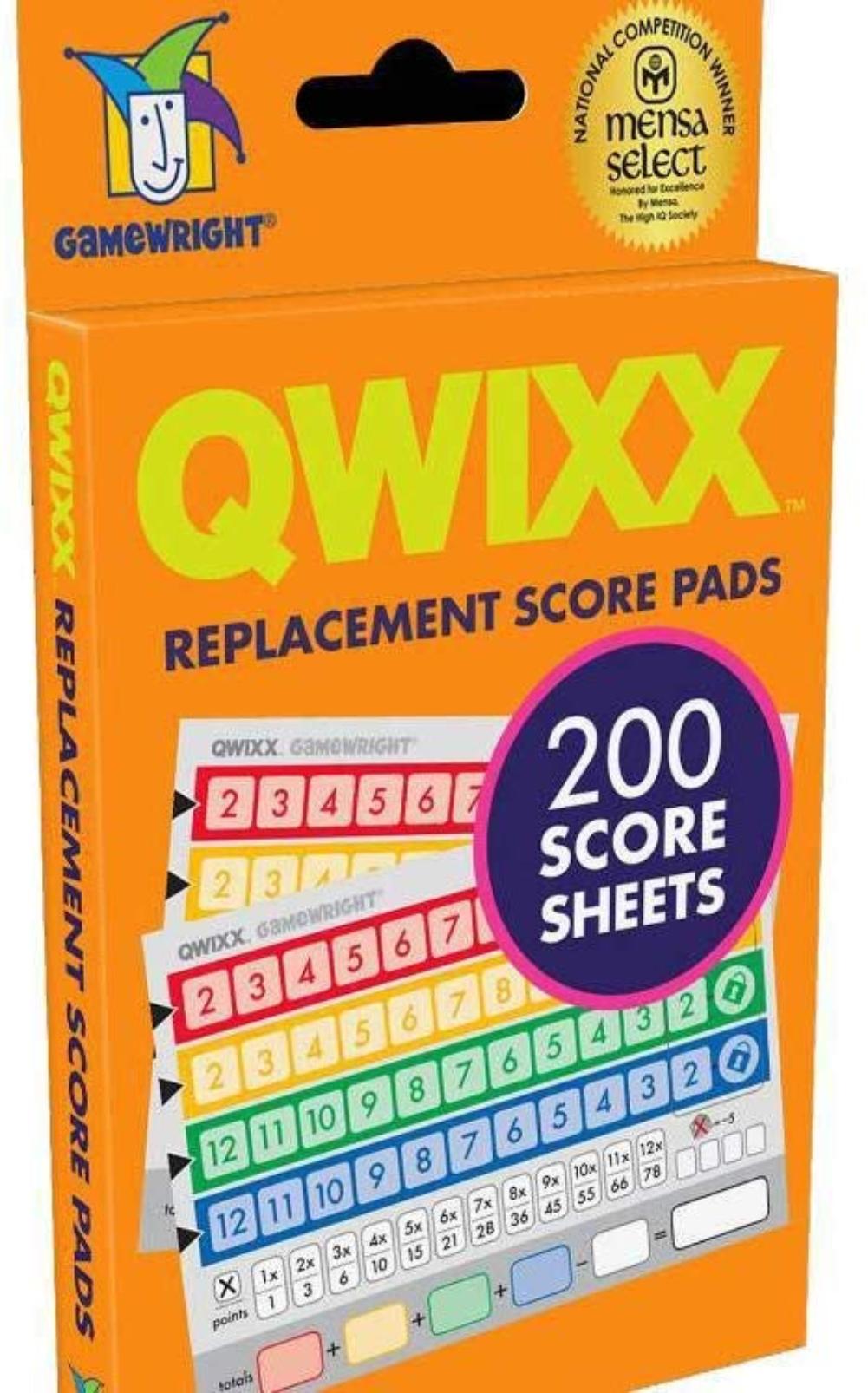 Qwixx, Replacement Score Cards Action Game, 200 replacement score cards
