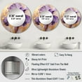 thumbnail image 4 of Designart "Dreaming In Golden Iris Purple" Irises Round Mirror Wall Decor Traditional - Large Purple Round Office Mirror - Round Mirror - 29" x 29", 4 of 6