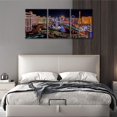 thumbnail image 4 of Canvas Painting Las Vegas Nevada Cityscape Wall Art Home Decor for Living Room Prints 3 Pieces Bellagio Casino Night View Poster Pictures Stretched Framed Ready to Hang, 12"x16"x3 Panels, 4 of 6