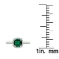 thumbnail image 5 of 14k Solid White Gold Round Created Emerald and Natural Diamond Halo Birthstone Engagement Ring, 5 of 6
