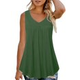thumbnail image 2 of Shadoumai Womens Oversized Long Tank Tops Summer Casual High Neck Sleeveless Shirts Loose Fit Curved Hem Tunic Basic Tees, 2 of 4