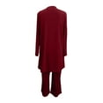 thumbnail image 5 of HBFAGFB Pantsuit for Women Fashion Casual Long Tops Wide Leg Pants with Pockets Daily Wear Red Size L, 5 of 5