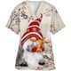 thumbnail image 1 of Blusa de algodón con cuello en V para hombre y mujer, ropa de trabajo con estampado navideño, uniforme médico, médico, enfermera, 1 of 4
