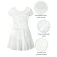 thumbnail image 6 of Vine Girls Ballet Leotards Dance Dress Toddler Tutu Skirt Lace Shiny Ballet Gymnastic Outfits for 3-11 Years Kid/Baby/Girls, White, 6 of 7