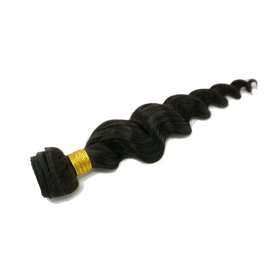 eCowboy Premium Grade Hair Weave Extensions LOOSE WAVE, 100% Human Hair, Natural Color, Length - 10 Inches, 3.5 oz (100g) / Bundle, Single Piece 