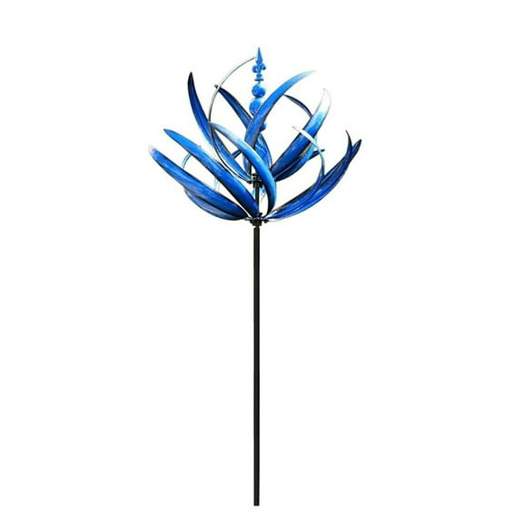 35 inch Wind Spinners Outdoor - Extra Large Outdoor Metal Wind Sculptures Spinners with Stake, Windmills for The Yard Garden, Yard Art Garden Lawn Decor - 360° Silent Rotation*Blue (7.87" W x35" H)