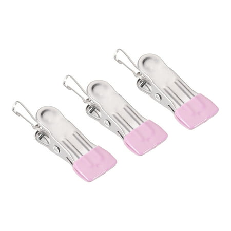 

Uxcell 54mm Stainless Steel Hanging Hooks Laundry Clips with Buckle Pink 12 Pack