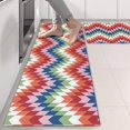 thumbnail image 2 of Kitchen Rugs Sets Of 2,Colorful Geometric Chevron Pattern Anti Fatigue Kitchen Mat Rugs Non Slip Washable,Decorative Kitchen Floor Mats for Kitchen,Sink,Laundry,17"X47", 2 of 5