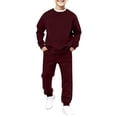 thumbnail image 5 of KAUOD 2 Piece Sweatsuits for Teen Girls Plain Fleece Hoodies Sweatpants Joggers Set Warm Casual Pullover Tracksuits Outfits, 5 of 6