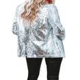 thumbnail image 3 of MesaSe Blazer à Manches Longues Ouvert devant avec Paillettes pour Femmes, Coupe Ample, Rose Rouge m, 3 of 5