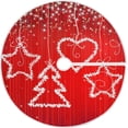 thumbnail image 1 of FMSHPON Red Christmas Snowflake Sparkle Xmas Christmas Tree Skirt Stand Mat for Holiday Party Decoration Indoor Outdoor 36 inches, 1 of 6
