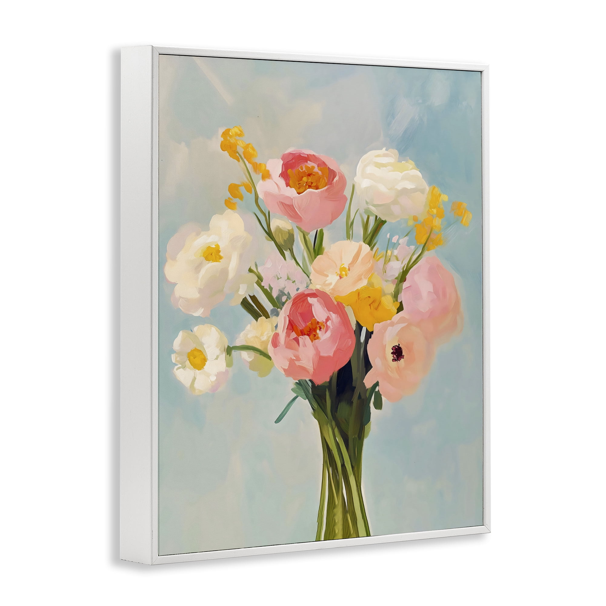 Stupell Industries Eclectic Floral Bouquet White Framed Giclee Art, design by The Prints Vibe