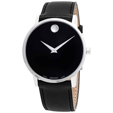 MOVADO Swiss Museum Classic Black Dial Women's Gold PVD Slim Leather ...