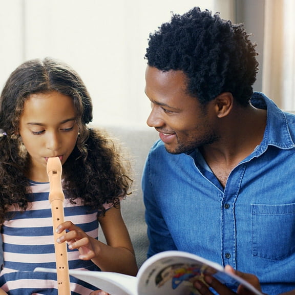 KONTONTY 1Set Soprano Recorder for Beginners Transparent 8 Hole Design 32.9x1.2x1.2in