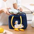 thumbnail image 3 of Cute Insulated Lunch Bag, Duckling Design Thermal Tote with Spacious Interior, Portable Reusable Bento Cooler for School Work Picnic and Travel(Navy), 3 of 7