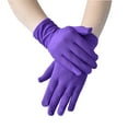 thumbnail image 2 of PMVFHDE Women's Short Stretch Performance Gloves for Dance, Elegant Solid Color Gloves for Stage Show Purple，One Size, 2 of 3