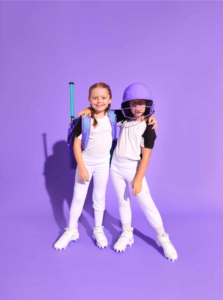 RIP-IT Girls Play Ball T-Ball Softball Batting Helmet - Ombre Mermaid - Lavender