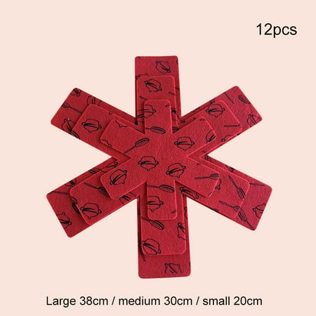 

Journey Durable Non-Woven Pot Pad Multifunctional Heat-Resistant Pan Protector for Home Kitchen Restaurant Red(Red)