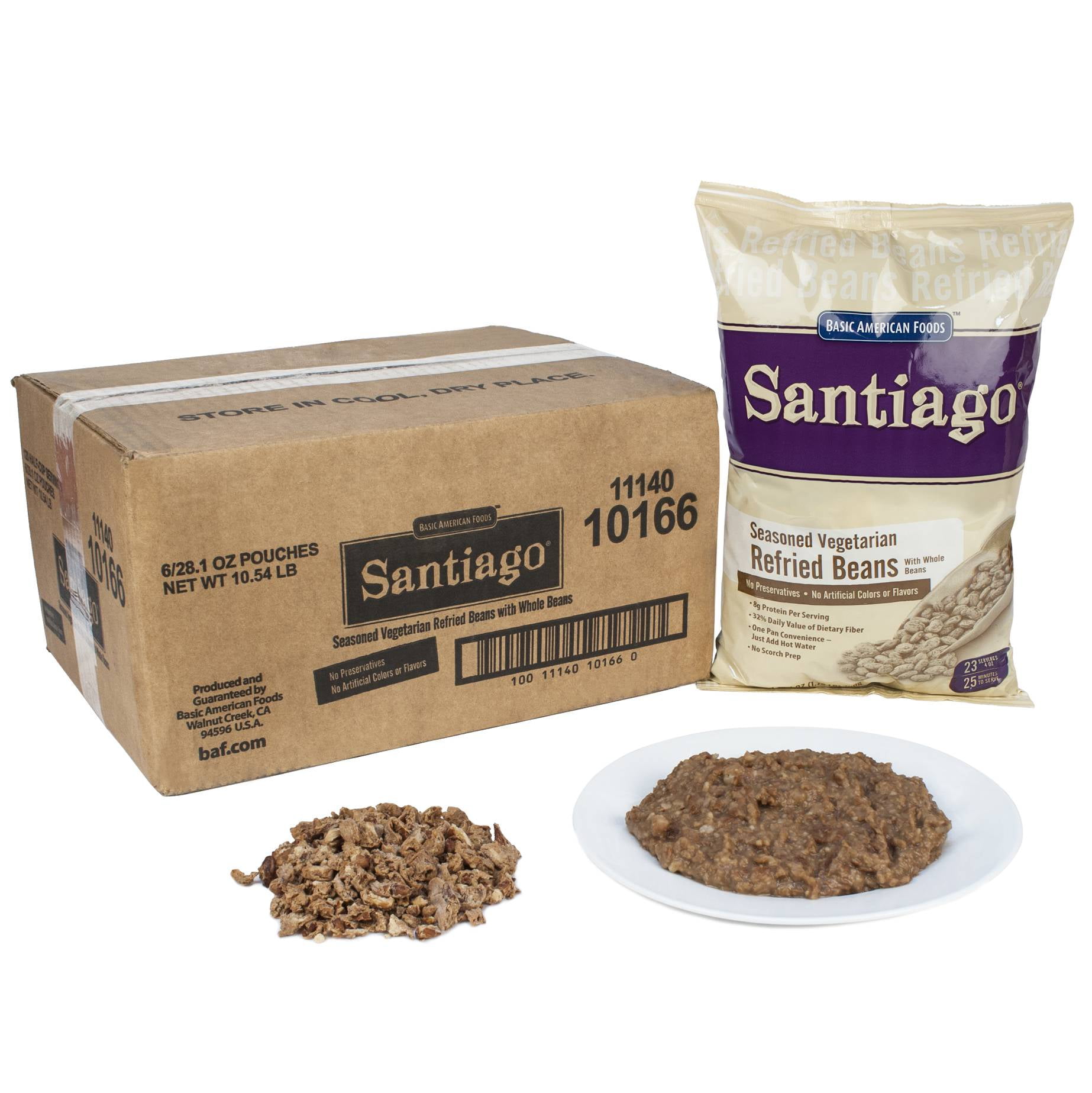 Santiago Season Vegetarian Refried Beans with Whole Bean 28.1 oz