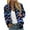 Blue, variant on VERUGU Womens Jackets Casual Fall Winter Fashion Zipper Printing Long Sleeve Coat Outwear with Pocket Blue XXL