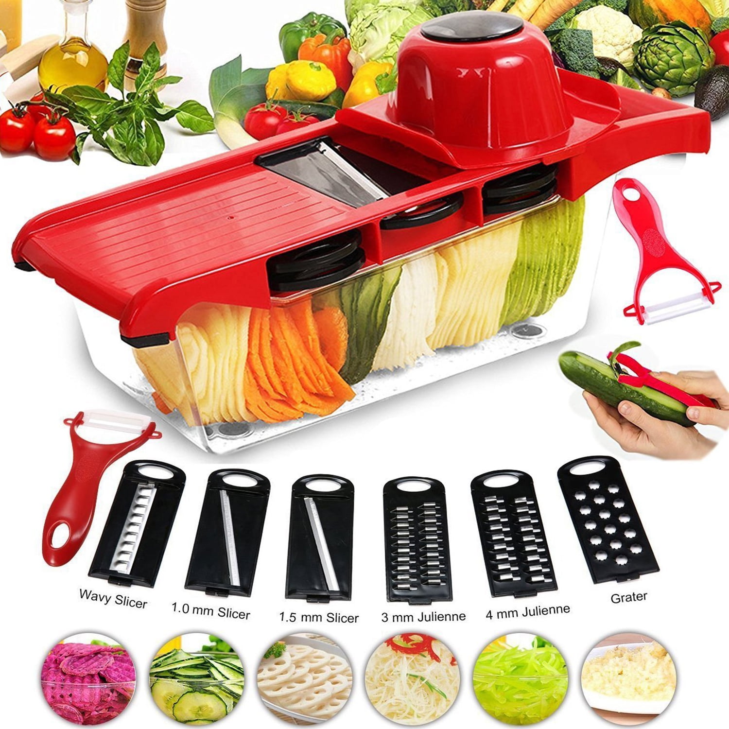Fullstar Mandoline Slicer, 11-in-1 Vegetable Grater, Spiralizer