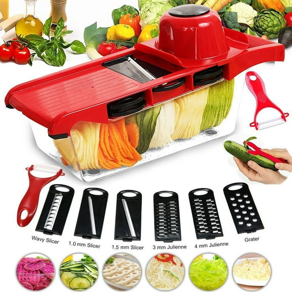 Fitnate Vegetable Chopper Slicer with 6 Blade Dicer Veggie Fruit Kitchen Cutter Tool Kit