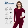 thumbnail image 3 of Iguana Women’s 100% Merino Wool Midweight Base Layer Set Thermal Underwear Top & Bottom for Ski Winter Outdoor, 3 of 5