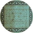 thumbnail image 1 of Ahgly Company Indoor Round Oriental Light Blue Industrial Area Rugs, 5' Round, 1 of 4