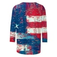 thumbnail image 5 of Patriotic Blouse Women 4th of July Womens Shirt Patriotic Womens Shirt Womens Fourth of July Shirt Women's Independence Day Printed 3/4 Sleeve Round Neck Pullover Fashionable Top, 5 of 5