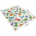 thumbnail image 4 of White Dinosaurs Colorful Species Palms Pattern Blanket,Comfortable Soft Lamb Wool Throw Blanket,All Season,Warm Lightweight Blankets for Sofa Bed Couch Living Room Chair,60"x80", 4 of 4