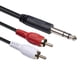 thumbnail image 5 of Macho a dos RCA,cable divisor cable de audio estéreo adaptador y 35 mm,Cable de 6,35 mm a 2rca,conector rca para controlador de DJ,cable rca serie chapada en oro,6,35 mm 1/4 de pulgada macho a, 5 of 9